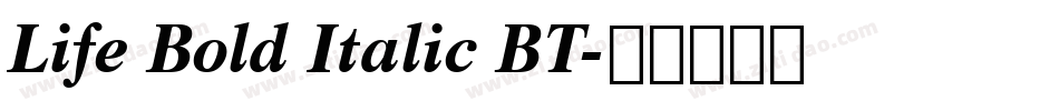 Life Bold Italic BT字体转换